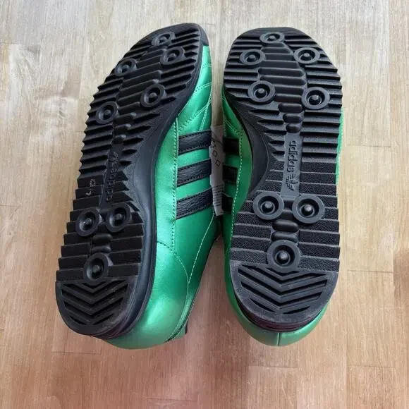 Adidas Green Black Leather metallic Soccer Sneakers Women’s 10 Retro Shoes NWOB - Picture 7 of 10
